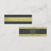 Moderne Faux Gold Foil striped Mini Visitekaartje (Voorkant / Achterkant)