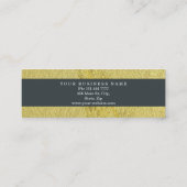 Moderne Faux Gold Foil striped Mini Visitekaartje (Achterkant)