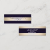 Moderne Faux Gold Foil striped Mini Visitekaartje (Voorkant / Achterkant)