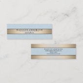 Moderne Faux Gold Foil striped Mini Visitekaartje (Voorkant / Achterkant)