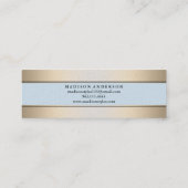 Moderne Faux Gold Foil striped Mini Visitekaartje (Achterkant)
