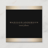 Moderne Faux Gold Foil striped Vierkante Visitekaartje (Voorkant)