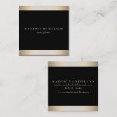 Moderne Faux Gold Foil striped Vierkante Visitekaartje (Voorkant / Achterkant)