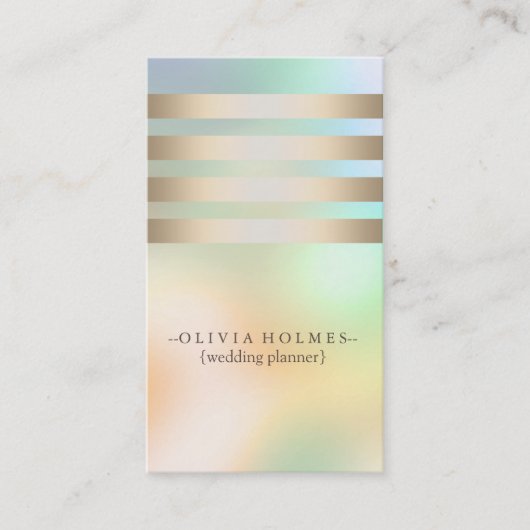 Moderne Faux Gold Foil striped Visitekaartje (Voorkant)