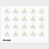 Moderne Faux Gold Folie Anker Bruiloft Dank u Ronde Sticker (Vel)