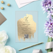 Moderne Faux Gold Folie Clear Wedding Save the Dat Acryl Uitnodigingen (Insitu (Huwelijk))