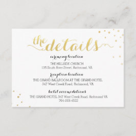 Moderne Faux Gold Folie Glamour Informatie Kaart