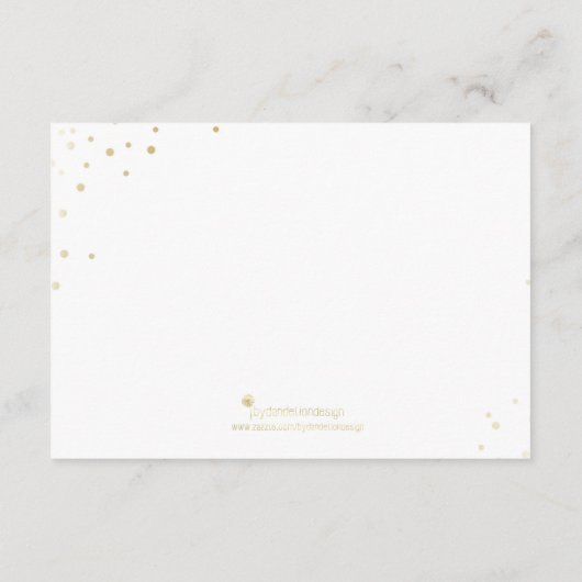 Moderne Faux Gold Folie Glamour Informatie Kaart (Achterkant)