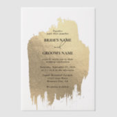 Moderne Faux Gold Folie Wedding Overlay Wedding Vellum Uitnodigingen (Voorkant)