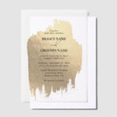 Moderne Faux Gold Folie Wedding Overlay Wedding Vellum Uitnodigingen (Offset)