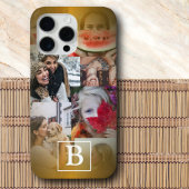 Moderne Faux Gold Fotocollage & Monogram iPhone Hoesje