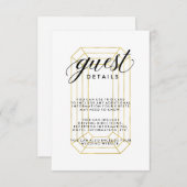Moderne Faux Gold Geometric Diamond Guest - Gegeve Informatiekaartje (Voorkant / Achterkant)