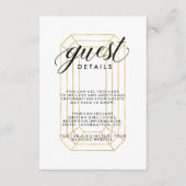 Moderne Faux Gold Geometric Diamond Guest - Gegeve Informatiekaartje (Voorkant)