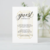 Moderne Faux Gold Geometric Diamond Guest - Gegeve Informatiekaartje (Staand voorkant)