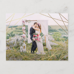 Moderne Faux Gold Geometric Lijst Weddenschap Hart Briefkaart