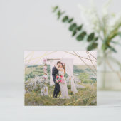 Moderne Faux Gold Geometric Lijst Weddenschap Hart Briefkaart (Staand voorkant)