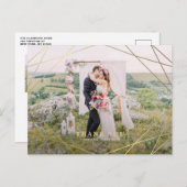 Moderne Faux Gold Geometric Lijst Weddenschap Hart Briefkaart (Voorkant / Achterkant)