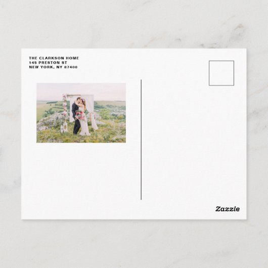 Moderne Faux Gold Geometric Lijst Weddenschap Hart Briefkaart (Achterkant)