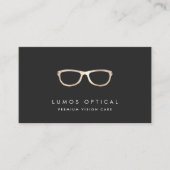 Moderne Faux Gold Glasses Logo Visitekaartje (Voorkant)