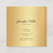 Moderne Faux Gold Glitter Hand Script Kalligrafie Vierkante Visitekaartje (Achterkant)