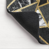 Moderne Faux Gold Glitter Marble Geometric Triangl Muismat (Hoek)