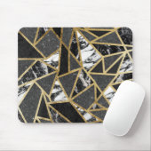 Moderne Faux Gold Glitter Marble Geometric Triangl Muismat (Met muis)
