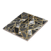Moderne Faux Gold Glitter Marble Geometric Triangl Tegeltje (Zijkant)