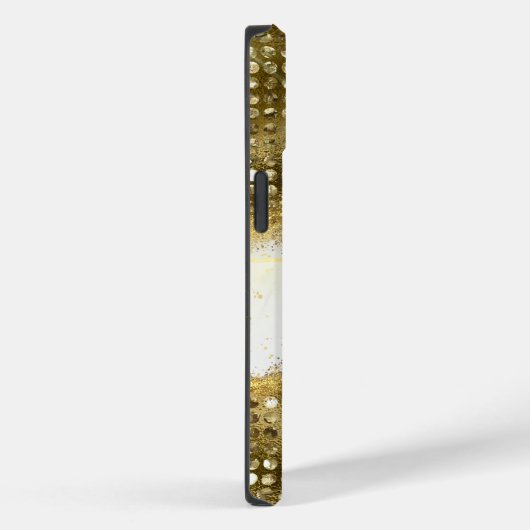 Moderne Faux Gold Glitter Marble Monogram Case-Mate iPhone Case (Achterkant / Rechts)