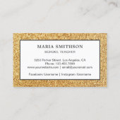 Moderne Faux Gold Glitter Pencil School Leraar Visitekaartje (Achterkant)