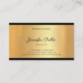 Moderne Faux Gold Hand Script Tekst Chique Kalligr Visitekaartje (Achterkant)