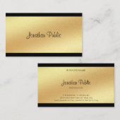 Moderne Faux Gold Hand Script Tekst Cool Kalligraf Visitekaartje (Voorkant / Achterkant)