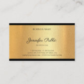 Moderne Faux Gold Hand Script Tekst Kalligrafie Ch Visitekaartje (Voorkant)