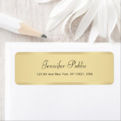 Moderne Faux Gold Handwrited Script Sjabloon Etiket (Insitu)