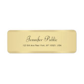 Moderne Faux Gold Handwrited Script Sjabloon Etiket (Voorkant)
