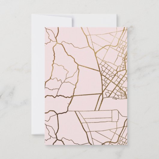 Moderne Faux Gold Kaart Blush Verander van adres F (Achterkant)