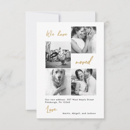 Moderne Faux Gold Kaart Verandering van adres Foto (Voorkant)