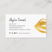 Moderne Faux Gold Lip Trendy Make-up Artiest Wit Visitekaartje (Achterkant)
