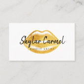 Moderne Faux Gold Lip Trendy Make-up Artiest Wit Visitekaartje (Voorkant)