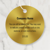 Moderne Faux Gold Prijs Labels (Achterkant)