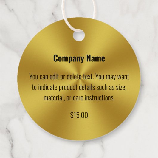 Moderne Faux Gold Prijs Labels (Achterkant)