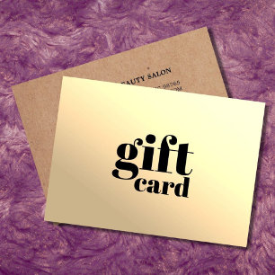 Moderne Faux Gold Printed Kraft Beauty Gift-Kaart Visitekaartje
