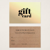 Moderne Faux Gold Printed Kraft Beauty Gift-Kaart Visitekaartje (Voorkant /achterkant)