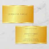 Moderne Faux Gold Professional Elegant Sjabloon Visitekaartje (Voorkant / Achterkant)