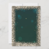 Moderne Faux Gold Sequins Lijst Groene Quinceañera Kaart (Achterkant)