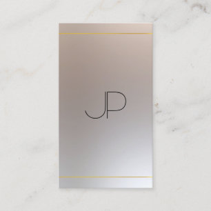 Moderne Faux Gold Silver Monogram Professional Visitekaartje