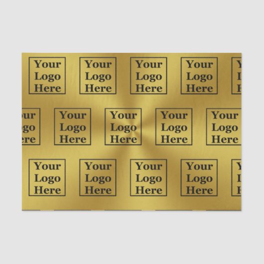 Moderne Faux Gold Sjabloon Uw Logo hier Tissuepapier (Voorkant)