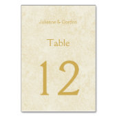 Moderne Faux Gold Sparkles op Ivory Table Kaarten (Voorkant)