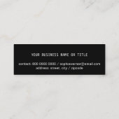 Moderne Faux Gold Stripes op Elegant Zwart Mini Visitekaartje (Achterkant)