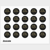 Moderne Faux Gold Typografie | Vrolijk kerstfeest Ronde Sticker (Vel)
