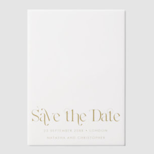 Moderne Faux Gold Typography Wedding Save the Date Vellum Uitnodigingen